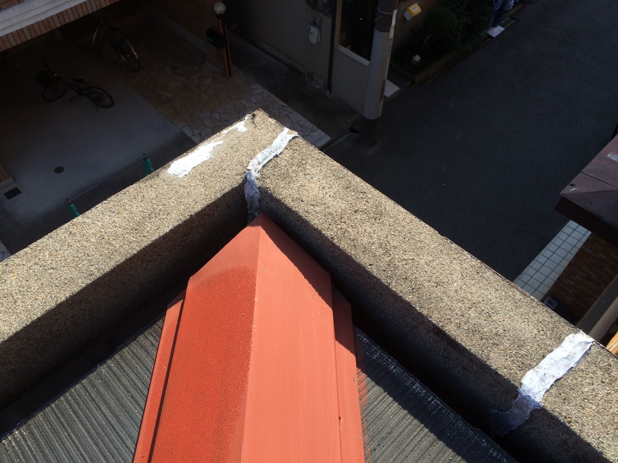 パラペットクラックコーキング