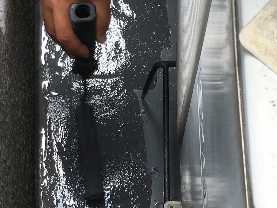 門真市　ベランダ防水工事　トップコート塗布