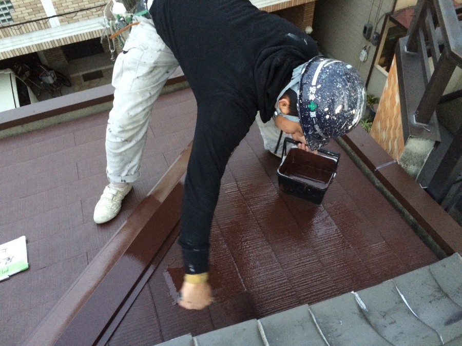 スレート屋根上塗り塗装