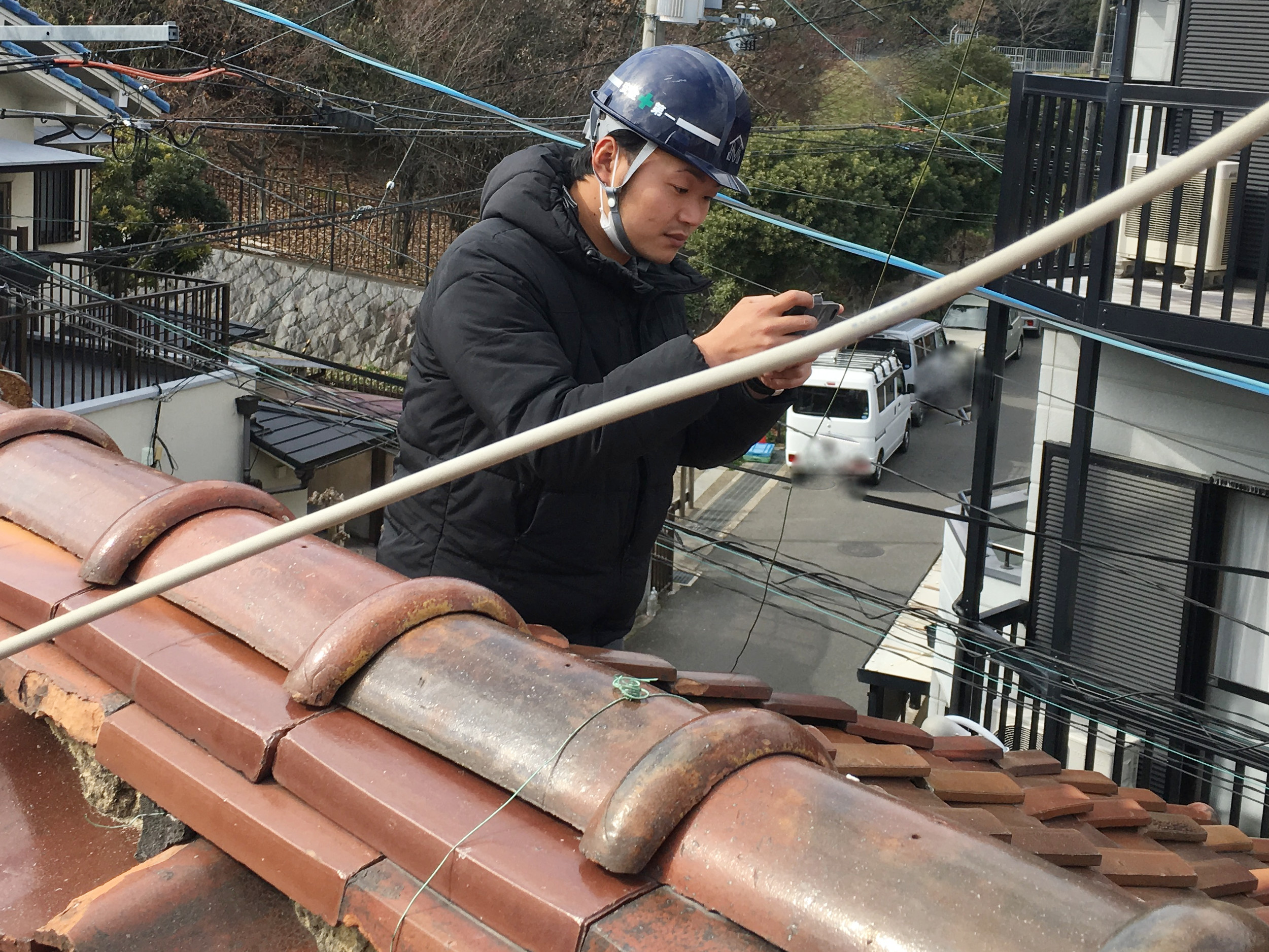 屋根の雨漏り調査開始！