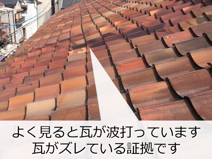 瓦の歪み