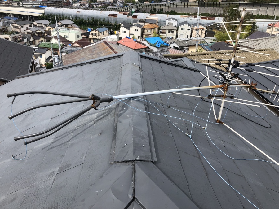 台風で倒れたアンテナ