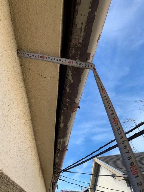 板金巻きの為に鼻隠しを計測