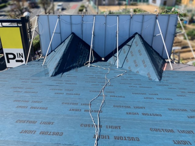 応急処置後の屋根