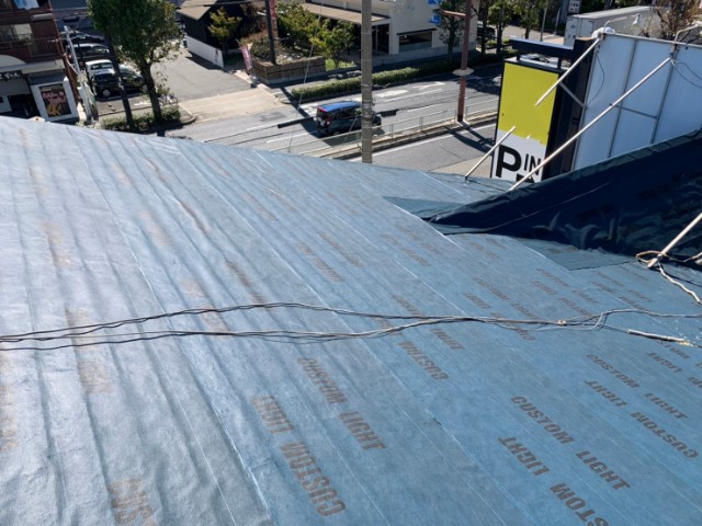 応急処置後の屋根