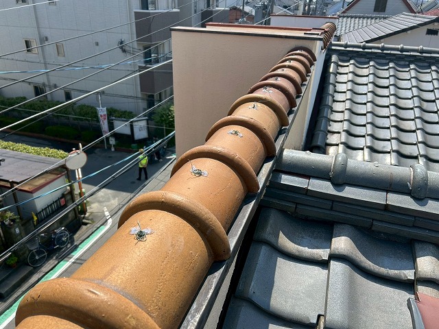 棟瓦のシーリング補修