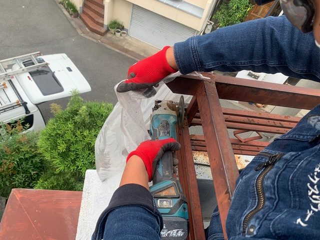 サンダー　サビ撤去