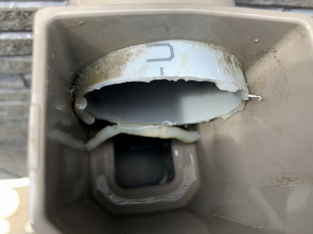 バルコニー集水器清掃後