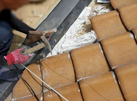 谷板金まわりの葺き直し