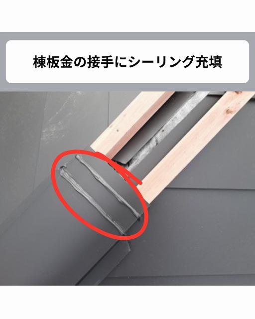 棟板金　シーリング　カレッセ