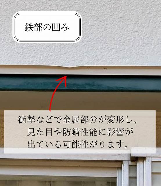 鉄部の凹み