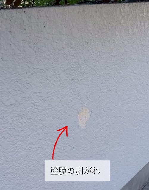塗膜の剥がれ