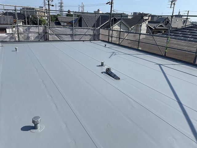 塩ビシート設置　防水工事