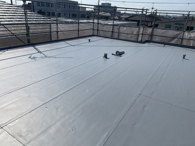 塩ビシート設置　防水工事