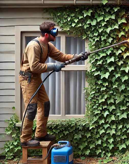 ガスバーナー　ツタ　焼く