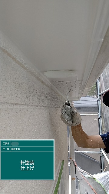 軒天　塗装　ローラー　