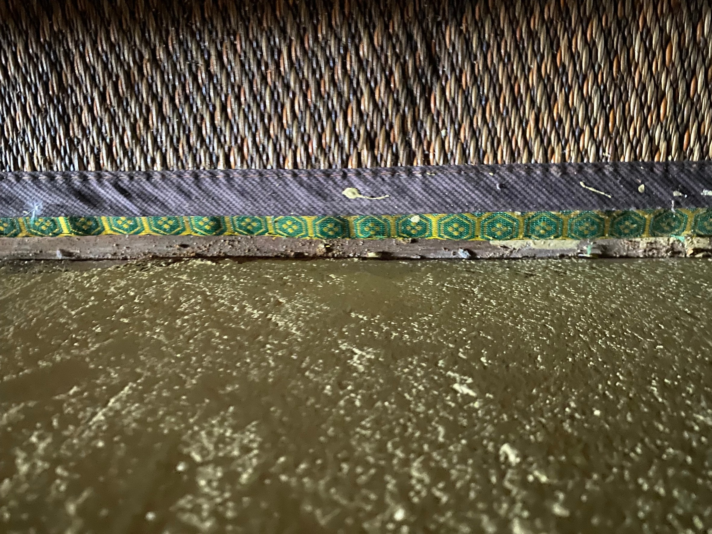 雨漏りで畳が濡れています