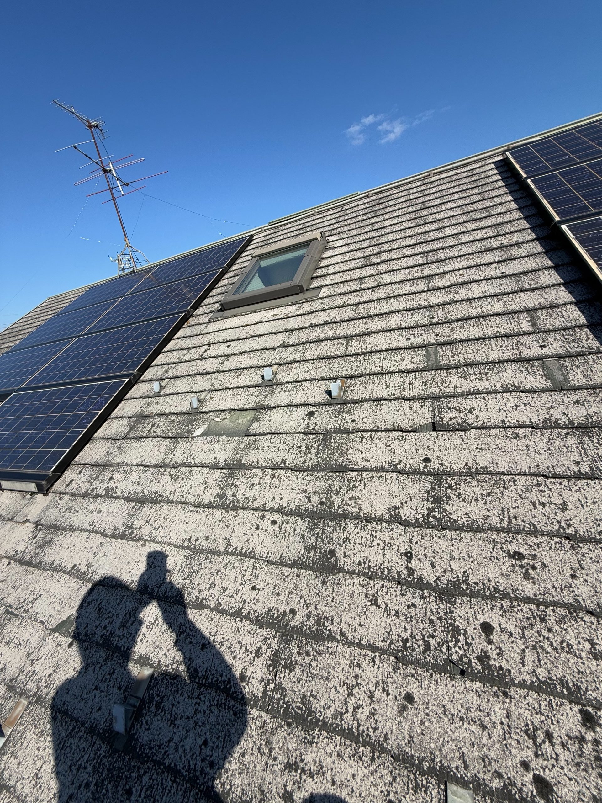 スレート屋根の色あせ