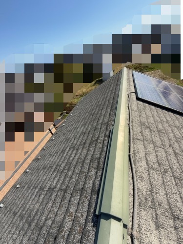 棟板金の釘が浮いています