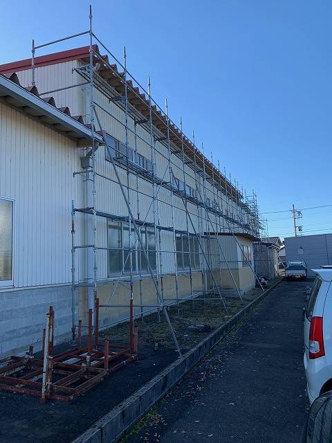 射水市工場　足場