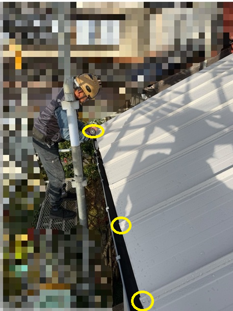 接合分先端に小口キャップ取り付け