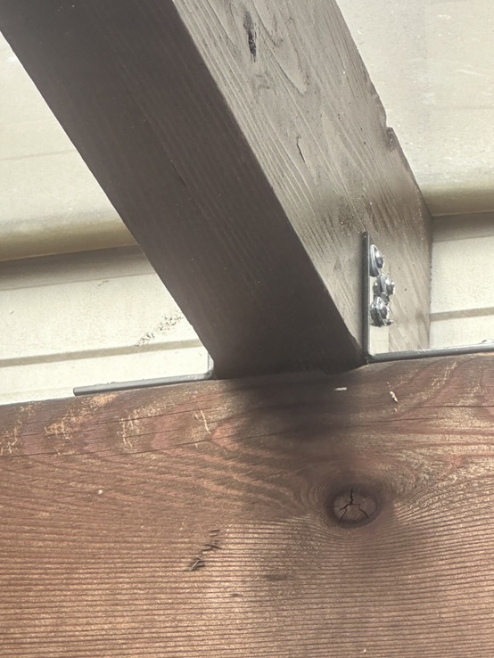 新しい垂木をビスで固定