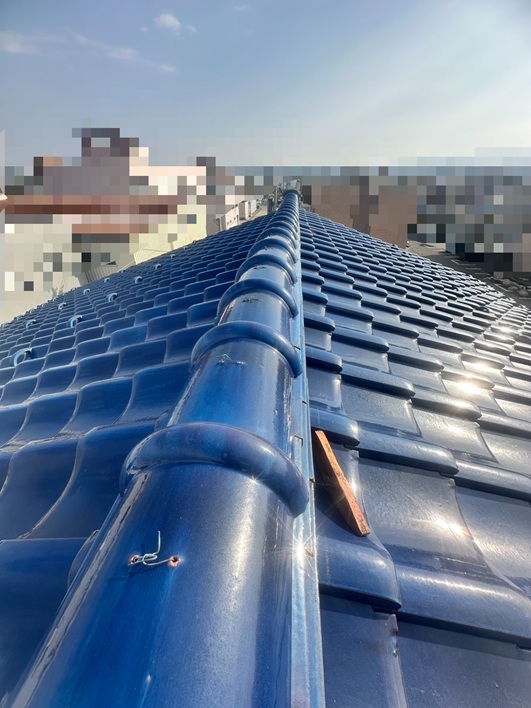 棟瓦の積み直し