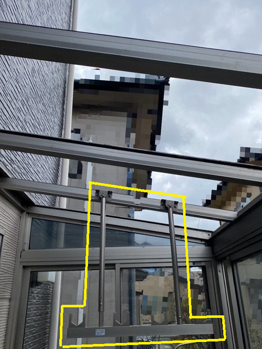 物干しの部材を取り外す