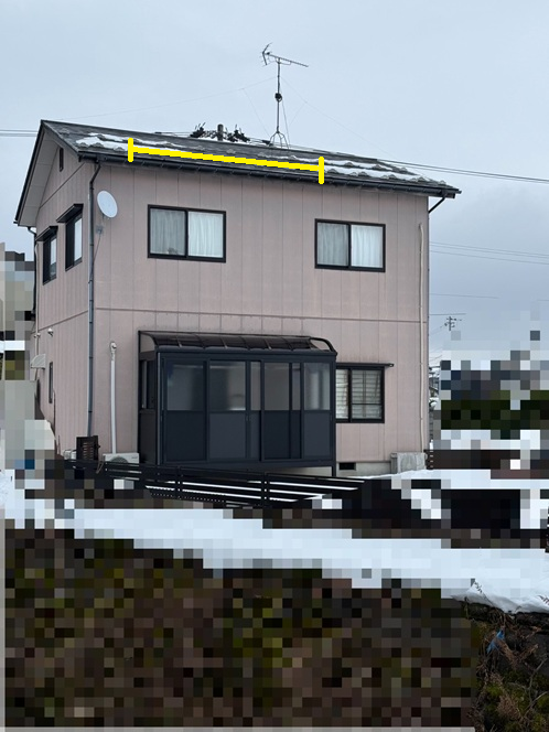 落雪防止に雪止めネット