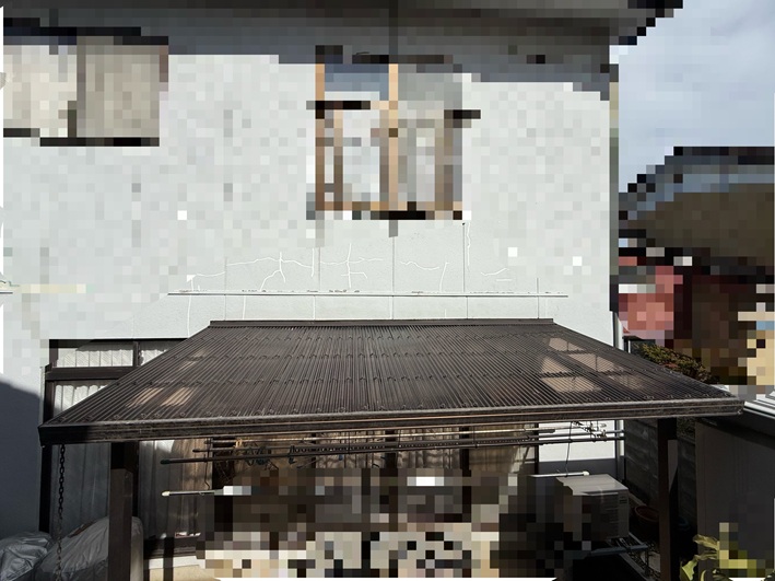 ポリカ折板屋根交換