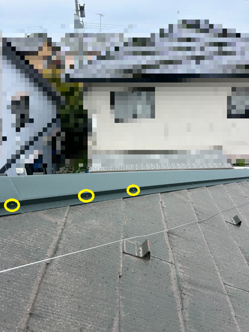 棟板金ビスで固定