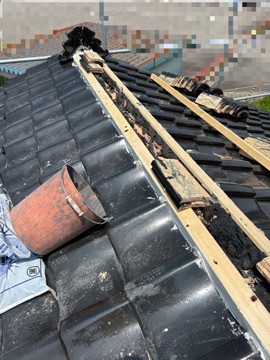 面戸に漆喰を塗りました