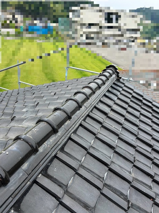 棟瓦の積み直し工事施工完了