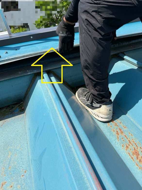 屋根のビスを外して雨漏り確認