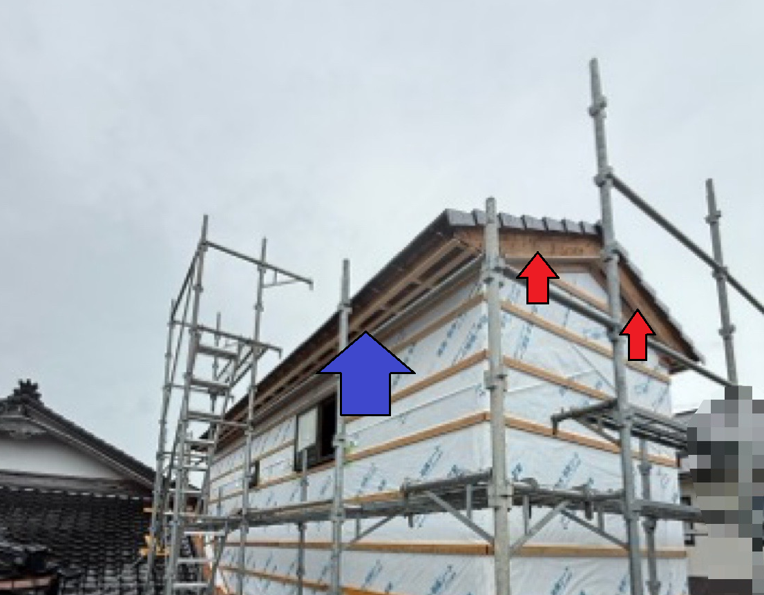 軒天・破風板も設置します