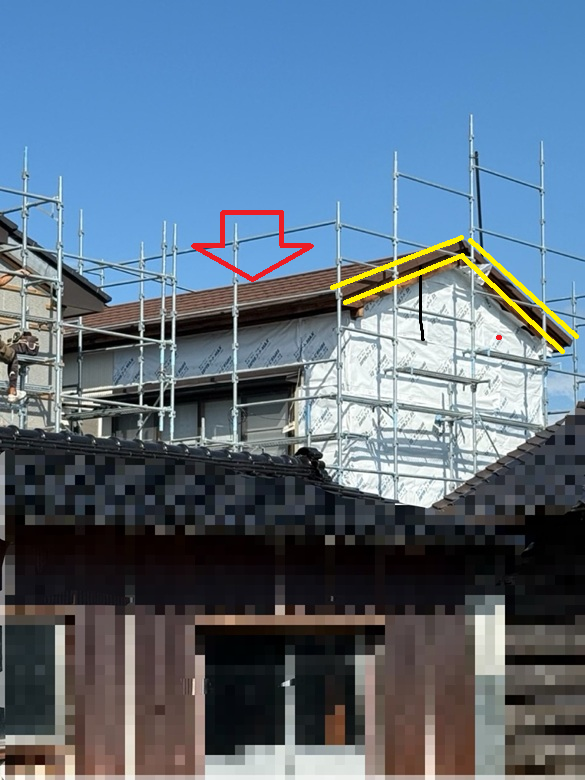 セネターに葺き替え　ケラバと棟