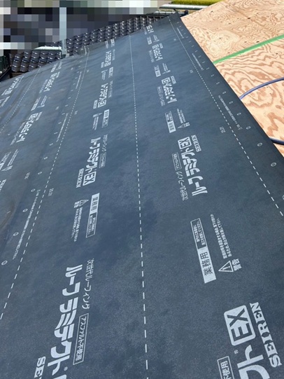 防水シート設置