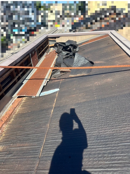 トタンを剥がしていきます