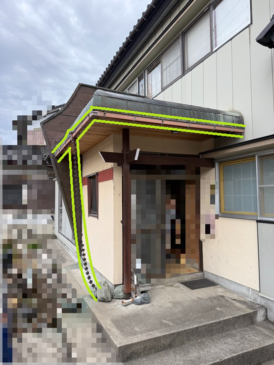 玄関雨どいの交換工事