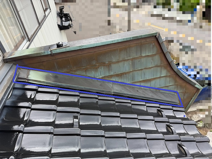 銅板の取り合い水切り