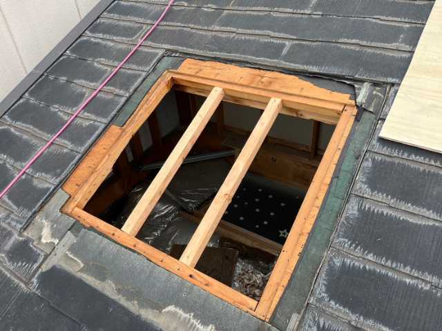 天窓撤去後の下地組み