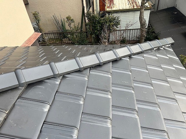 葺き替え工事、瓦の施工後