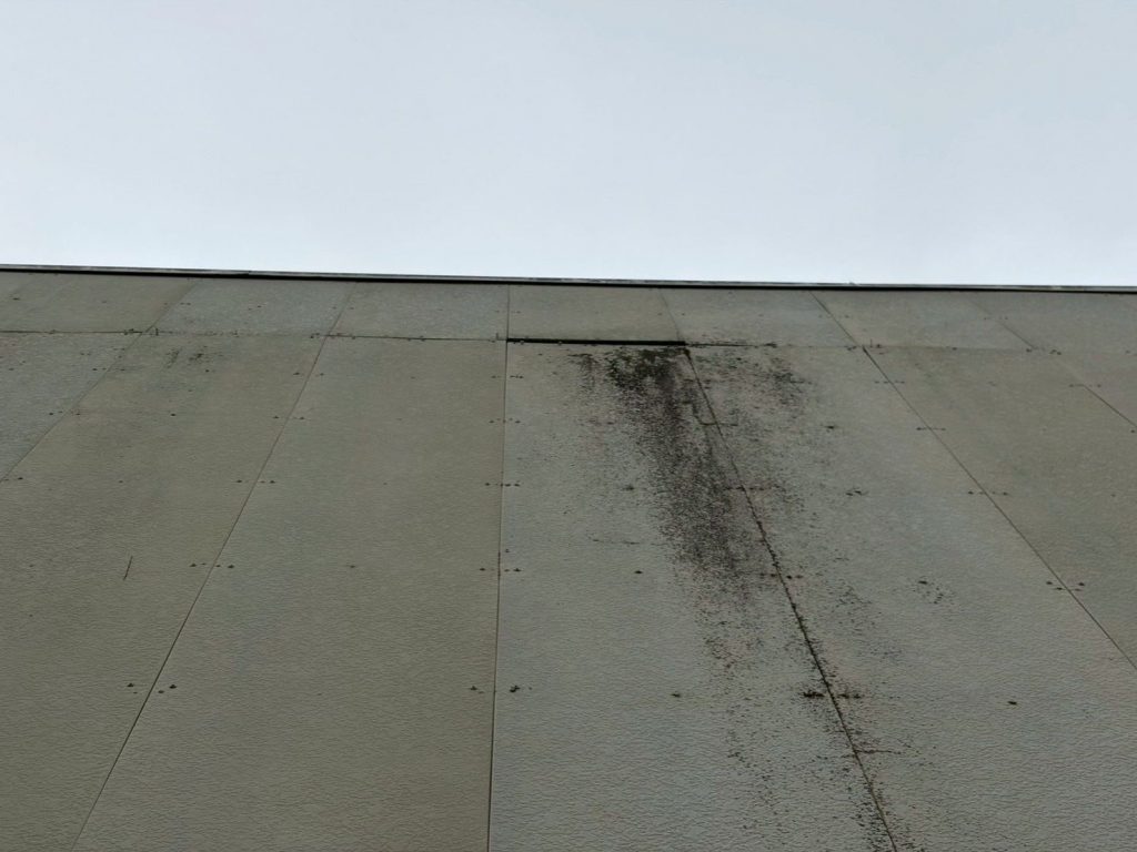 外壁に残る雨だれ汚れ