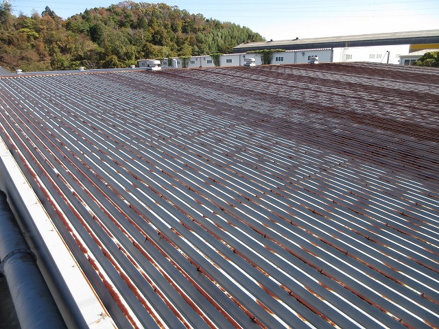 屋根全体にわたる経年劣化