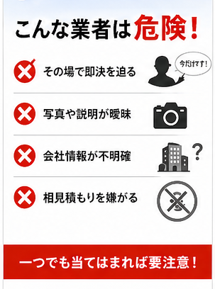 悪徳業者にご注意ください！