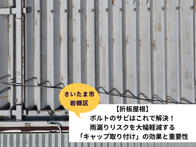 さいたま市岩槻区テナント折半屋根補修ボルトキャップ