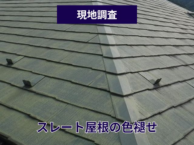 スレート屋根の色褪せ
