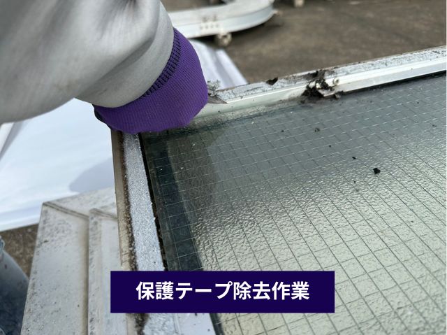 保護テープ除去作業