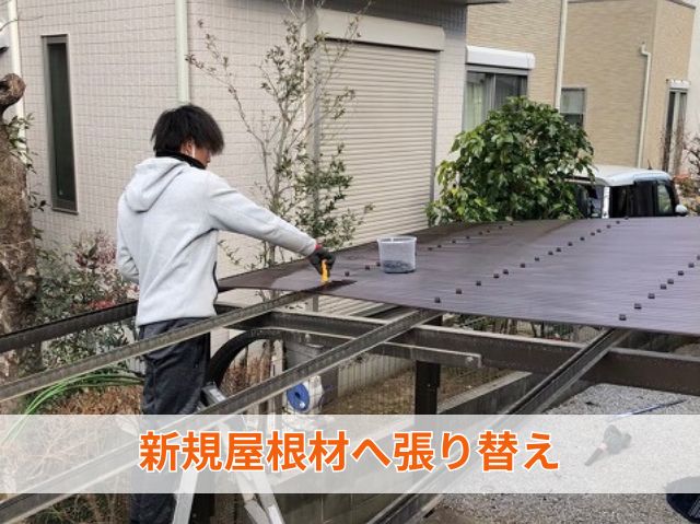 新しいポリカーボネートへ張り替え