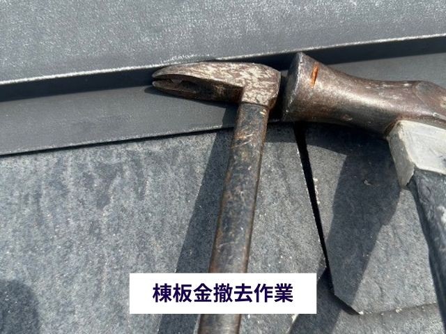 棟板金撤去作業